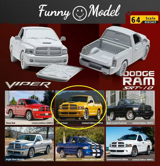 [ Pre-order ] Funny Model (FM) 1:64 Dodge Ram 2004 SRT-10 B/Yellow Fever