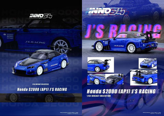 [ Pre-order ] IN64-S2000JS-BLUE INNO MODELS 1:64 Honda S2000 J'S RACING Blue