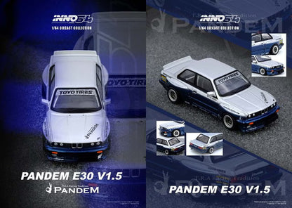 [ Pre-order ] IN64-E30P-SILBLU INNO MODELS 1:64 PANDEM E30 M3 Silver/Blue