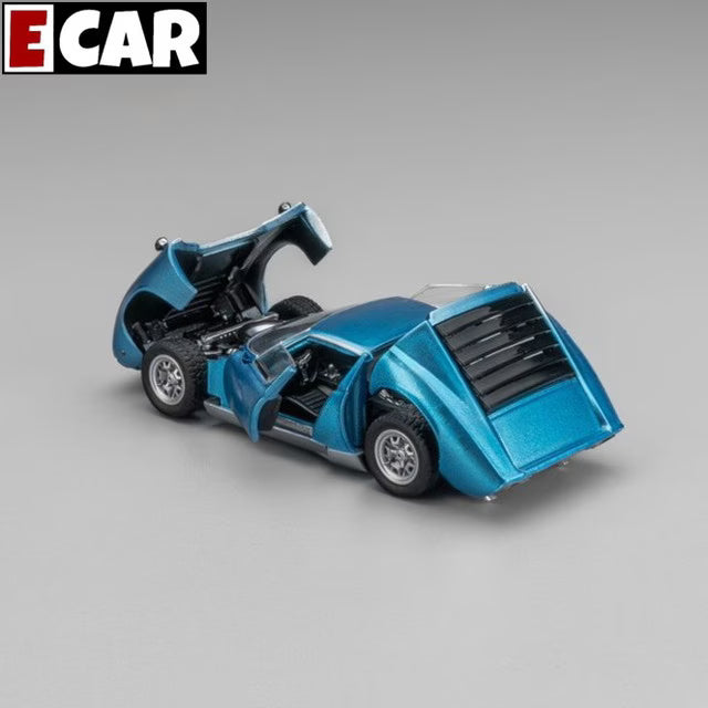 [ Pre-order ] Element Car Model 1:64 Lamborghini Miura Fully Openable Glacier Blue
