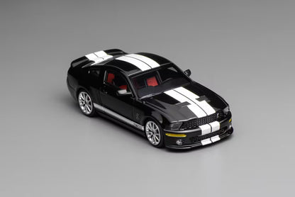 [ Pre-order ] GL-1251006B MOTORHELIX 1:64 Ford Mustang Shelby GT500 Super Snake 2007 Ebony Black Matte Black Single Stripe