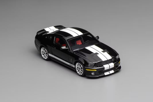 [ Pre-order ] GL-1251006B MOTORHELIX 1:64 Ford Mustang Shelby GT500 Super Snake 2007 Ebony Black Matte Black Single Stripe
