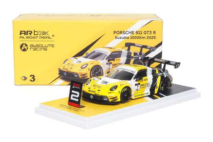 640001001 AR Box [Almost Real Model] 1:64 Porsche 992 GT3 R Yellow Suzuka 1000km 2025 #7