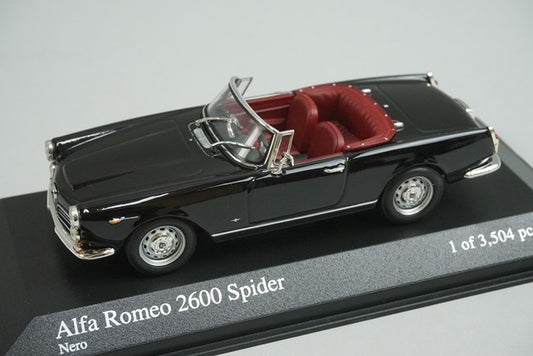 1:43 MINICHAMPS 400120630 Alfa Romeo 2600 Spider 1964 Black model car