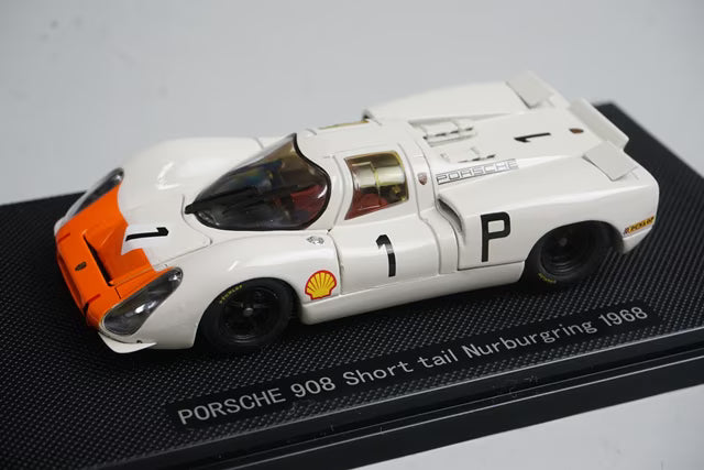 1:43 EBBRO 43739 Porsche 908 Short Tail Nürburgring 1968 #1 White/Orange