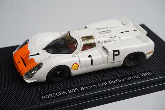 1:43 EBBRO 43739 Porsche 908 Short Tail Nürburgring 1968 #1 White/Orange