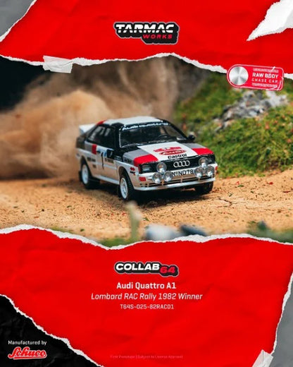 [ Pre-order ] T64S-025-82RAC01 Tarmac Works 1:64 Audi Quattro A1 Lombard RAC Rally 1982 #1 Winner