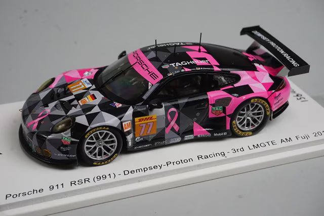 1:43 Spark SJ056 Porsche 911 RSR (991) Dempsey Proton Racing LMGTE AM Fuji 3rd 2017 #77