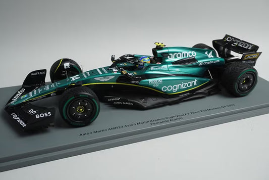 1:18 Spark 18S900 Aston Martin AMR23 Aramco Cognizant F1 Team Monaco GP 2nd 2023 #14 F. Alonso