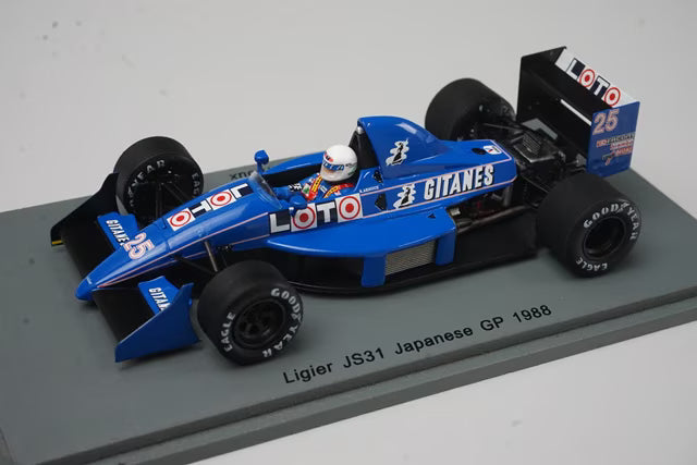 1:43 Spark S3968 Ligier JS31 Japanese GP 1988 #25 R. Arnoux Gitane specification