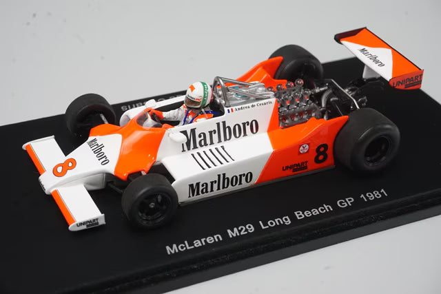 1:43 Spark S4298 McLaren M29 Long Beach GP 1981 #8 A. de Cesaris Marlboro specification