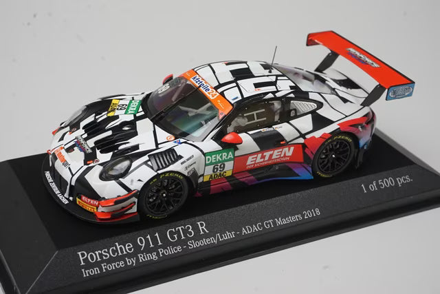 1:43 MINICHAMPS 413186769 IronForce Custom Porsche 911 GT3R ADAC GT Master 2018 #69