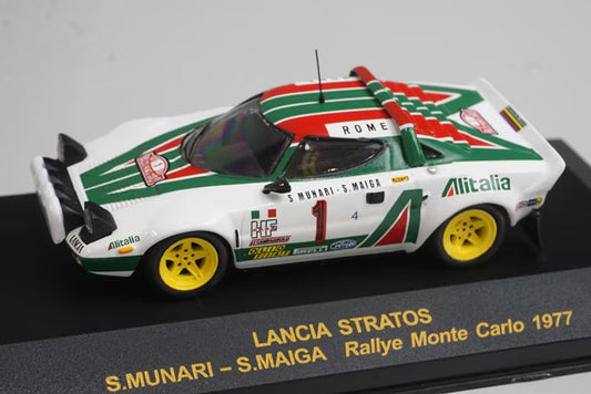 1:43 ixo ALT18 Rally Car Collection Custom Order Lancia Stratos Monte Carlo Rally 1977 #1 S. Munari / S. Maiga