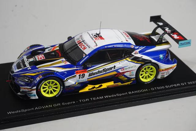 1:43 Spark SGT027 Toyota WedsSports ADVAN GR Supra BANDOH GT500 Super GT 2022 #19 Yusuke Kunimoto / Seinan Sakaguchi