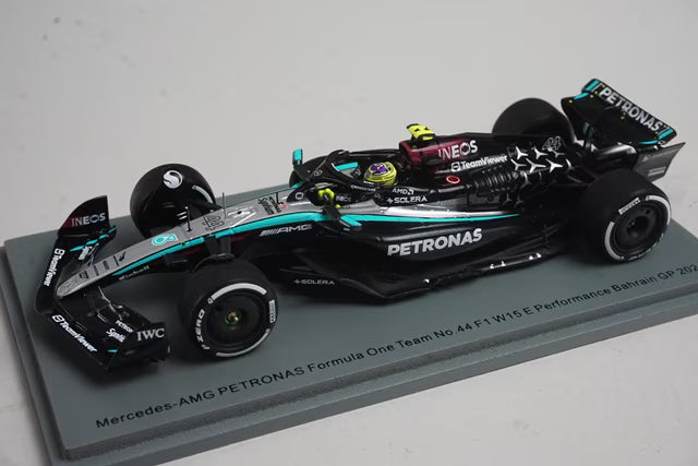 1:43 Spark S9513 Mercedes-AMG Petronas F1 Team W15 E-Performance Bahrain Grand Prix 2024 #44 L. Hamilton