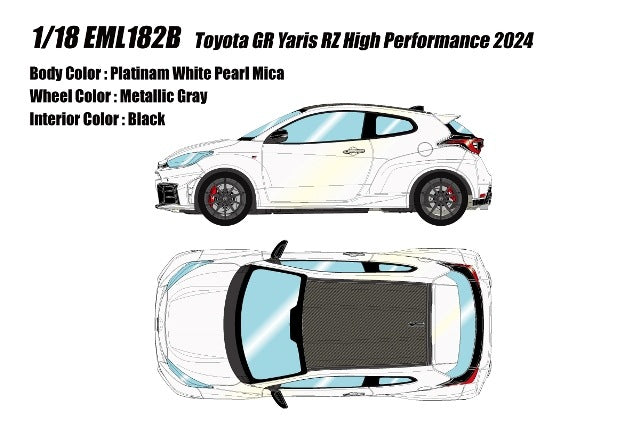 [ Pre-order ] EML182B Make Up EIDOLON 1:18 Toyota GR Yaris RZ High Performance 2024 Platinum White Pearl Mica