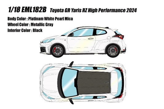 [ Pre-order ] EML182B Make Up EIDOLON 1:18 Toyota GR Yaris RZ High Performance 2024 Platinum White Pearl Mica