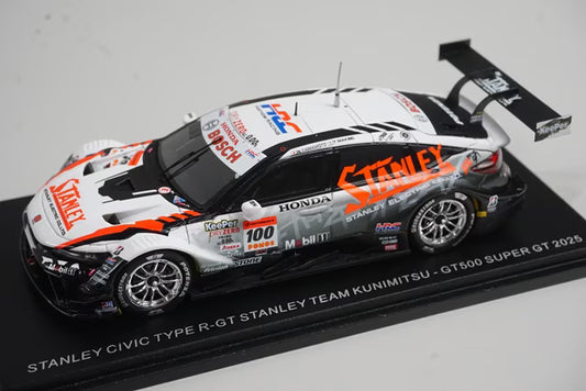 1:43 Spark 43SGT25100 Stanley Civic Type R-GT Team Kunimitsu GT500 Super GT 2025 #100 Naoki Yamamoto / Tadasuke Makino
