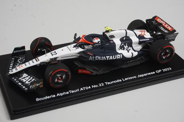 1:43 Spark SCS243 Suzuka Circuit Custom Scuderia AlphaTauri AT04 Levovo #22 Yuki Tsunoda, Japanese GP 2023