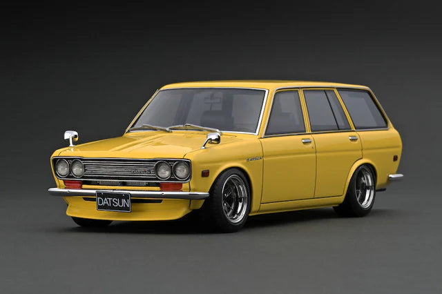 IG2222 ignition model 1:18 Nissan Datsun Bluebird 510 Wagon Yellow model car