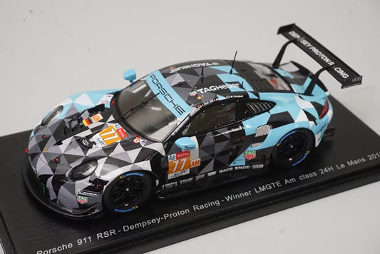 1:43 Spark S7039 Porsche 911 RSR Dempsey Proton Racing LMGTE Am class Le Mans 24 Hours Winner 2018 #77