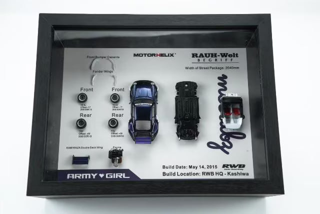 [ Pre-order ] M90801 MOTORHELIX 1:64 RWB 993 Army Girl Model Build Display Frame