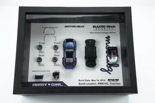 [ Pre-order ] M90801 MOTORHELIX 1:64 RWB 993 Army Girl Model Build Display Frame