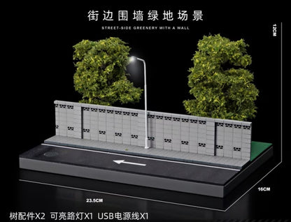 SCJ82032 収蔵家 Diorama 1:64 Wall-side Road and Green Park Diorama