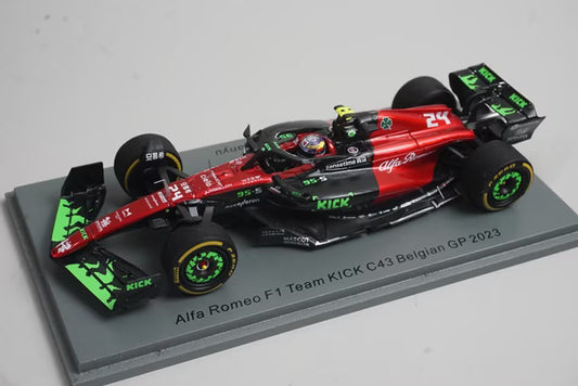 1:43 Spark S8922 Alfa Romeo F1 Team KICK C43 Belgian GP 2023 #24 Guanyu Zhou