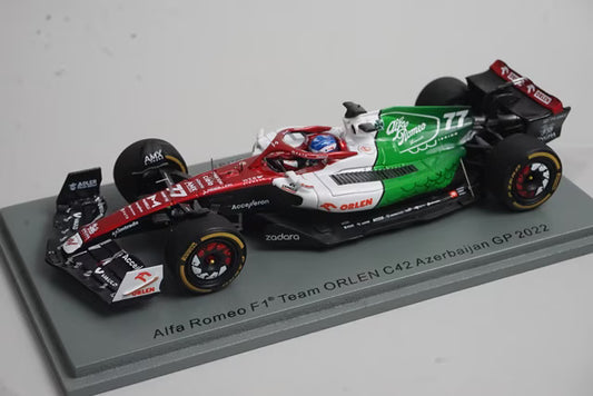 1:43 Spark S8539 Alfa Romeo F1 Team ORLEN C42 Azerbaijan GP 2022 #77 V. Bottas