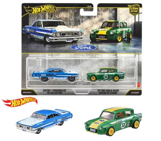 JHW50-9866 Hot Wheels Premium 2-Pack: Custom '64 Galaxie 500 / '67 Ford Anglia Racer