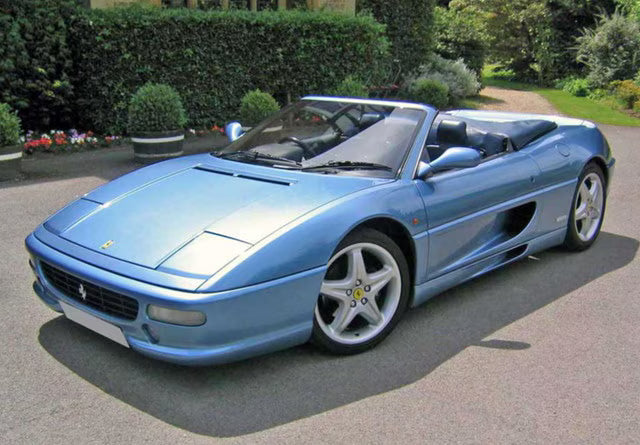 [ Pre-order ] P18166B BBR 1:18 Ferrari Spider F355 Spider manual gear Azzurro California - Blu medium interior with clear case