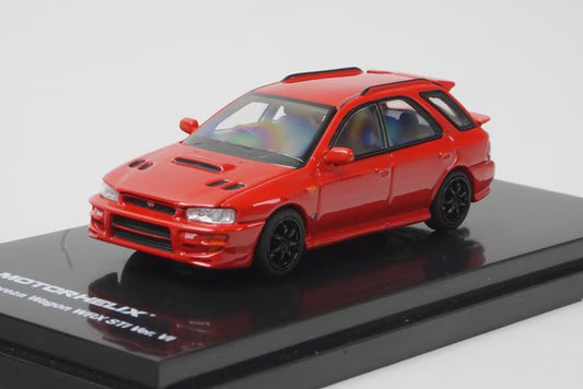[ Pre-order ] M67106 MOTORHELIX 1:64 Subaru Impreza Wagon WRX STi Ver. VI Customized Cherry Blossom Red