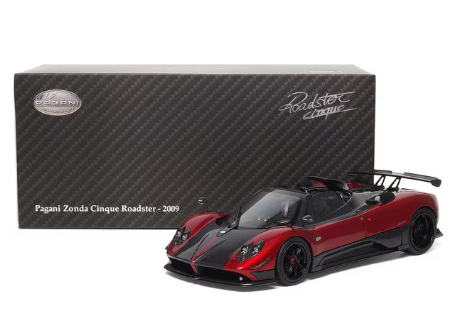 [ Pre-order ] 850612001 BBR 1:18 Pagani Zonda cinque Roadster full open Rosso Dubai - BASIC PACK