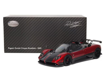 [ Pre-order ] 850612001 BBR 1:18 Pagani Zonda cinque Roadster full open Rosso Dubai - BASIC PACK