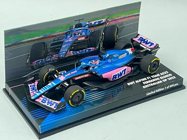 1:43 MINICHAMPS 447220314 BWT Alpine F1 A522 Australian GP 2022 #14 F. Alonso