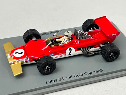 1:43 Spark S6355 Lotus 63 Gold Cup 2nd 1969 #2 J. Rindt