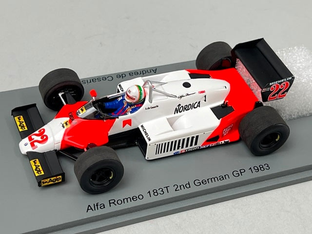 1:43 Spark S8804 Alfa Romeo 183T German GP 2nd place 1983 #22 A. de Cesaris