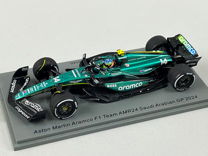 1:43 Spark S9529 Aston Martin Aramco F1 Team AMR24 Saudi Arabian GP 2024 #14 F. Alonso