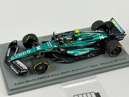 1:43 Spark S9553 Aston Martin AMR24 Aramco F1 Team Mexican GP 2024 #14 F. Alonso