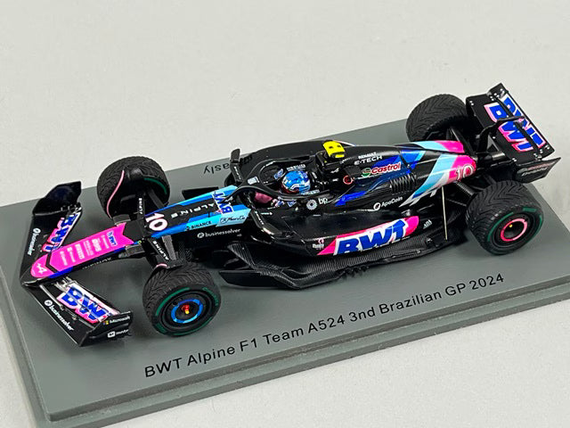1:43 Spark S9552 BWT Alpine F1 Team A524 Brazilian GP 3rd 2024 #10 P. Gasly
