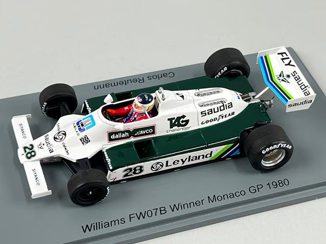 1:43 Spark S6993 Williams FW07B Monaco GP Winner 1980 #28 C. Reutemann