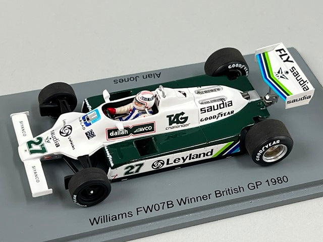 1:43 Spark S6992 Williams FE07B British GP Winner 1980 #27 A. Jones