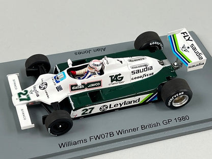 1:43 Spark S6992 Williams FE07B British GP Winner 1980 #27 A. Jones