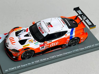 1:43 Spark 43SGT2021 au TOM'S GR Supra TGR Team Series Champion GT500 Class Super GT 2021 #36 Yuhi Sekiguchi / Sho Tsuboi