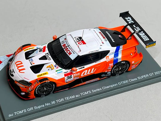 1:43 Spark 43SGT2021 au TOM'S GR Supra TGR Team Series Champion GT500 Class Super GT 2021 #36 Yuhi Sekiguchi / Sho Tsuboi