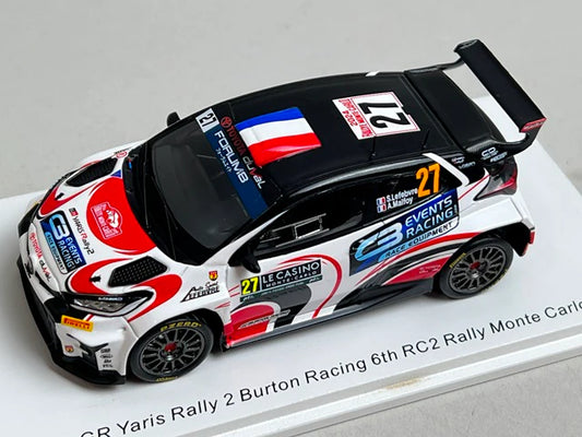 1:43 Spark S6862 Toyota GR Yaris Rally2 Breton Racing 6th RC2 Monte Carlo Rally 2024 #27