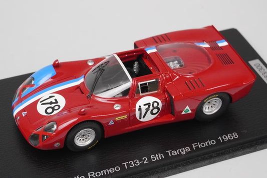 1:43 Spark SI035 Alfa Romeo T33-2 Targa Florio 5th 1968 #178 A. Pillet / R. Slotemarker