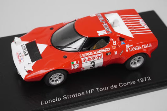 1:43 Spark S9070 Lancia Stratos HF Tour de Corse 1972 #3 S. Munari / M. Manucci