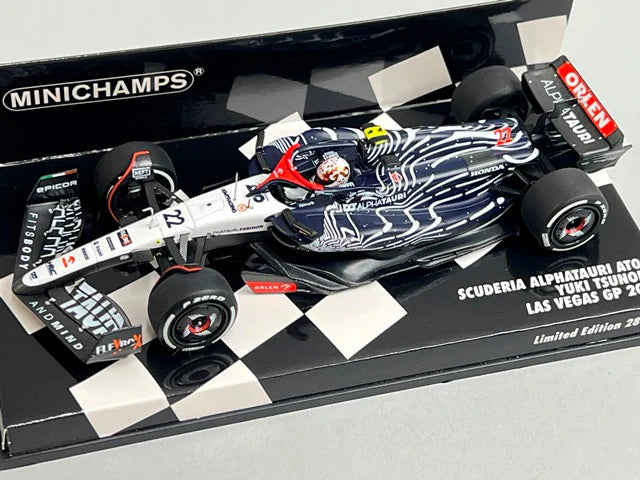 1:43 MINICHAMPS 417232222 Scuderia AlphaTauri AT04 Las Vegas GP 2023 #22 Yuki Tsunoda